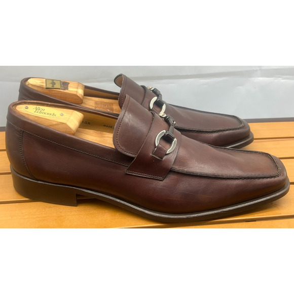 MAGNANNI Brown horsebit Stitching Low Cut Penny Loafer Shoes Size 10.5D main image 10